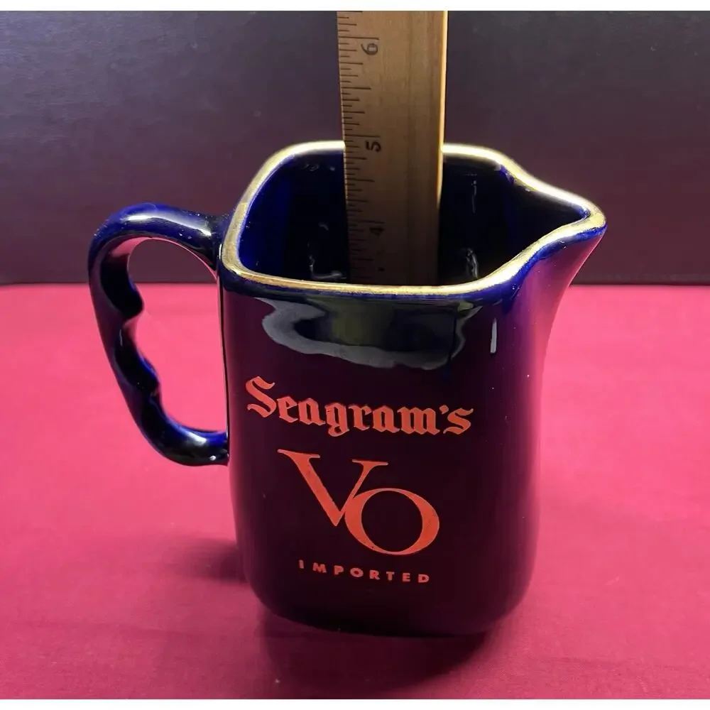 Vintage Seagrams VO Imported‎ Whiskey Ceramic Bar Pitcher White 5” Tall